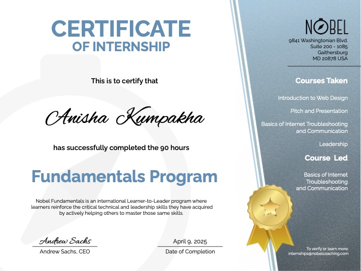 Nobel Online Internship